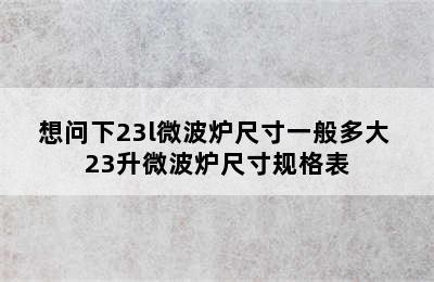 想问下23l微波炉尺寸一般多大 23升微波炉尺寸规格表